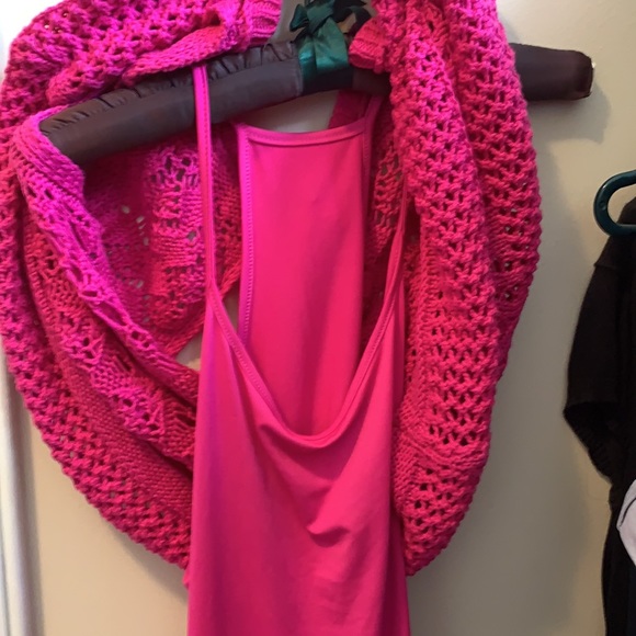 Pink sleeveless knit top w/tank top. Large. NWOT - Picture 8 of 8